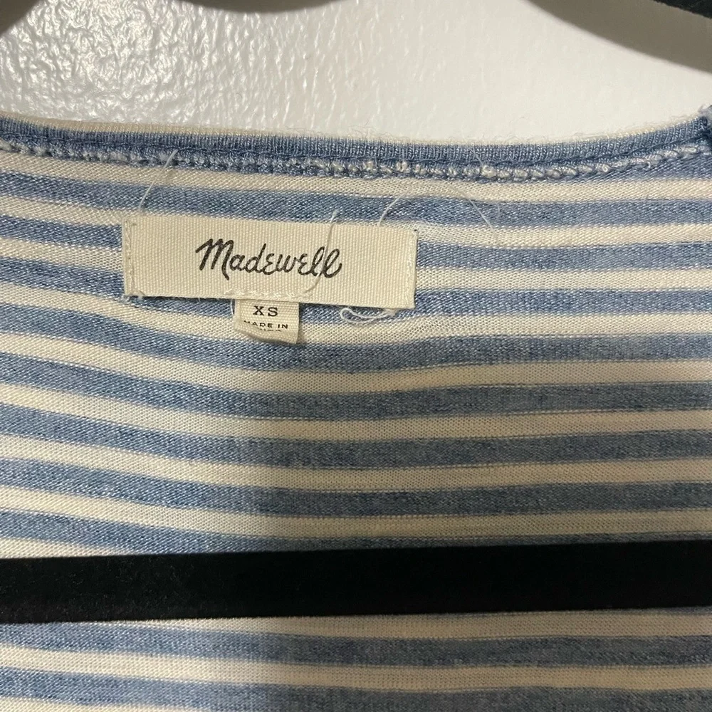 Madewell top blue/ white stripe
